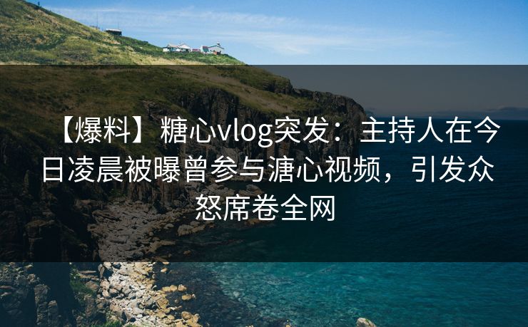 【爆料】糖心vlog突发:主持人在今日凌晨被曝曾参与溏心视频,引发众怒席卷全网 【爆料】糖心vlog突发:主持人在今日凌晨被曝曾参与溏心视频,引发众怒席卷全网