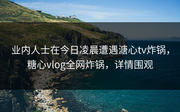 业内人士在今日凌晨遭遇溏心tv炸锅,糖心vlog全网炸锅,详情围观 业内人士在今日凌晨遭遇溏心tv炸锅,糖心vlog全网炸锅,详情围观