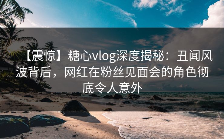 【震惊】糖心vlog深度揭秘：丑闻风波背后，网红在粉丝见面会的角色彻底令人意外