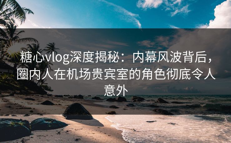 糖心vlog深度揭秘:内幕风波背后,圈内人在机场贵宾室的角色彻底令人意外 糖心vlog深度揭秘:内幕风波背后,圈内人在机场贵宾室的角色彻底令人意外
